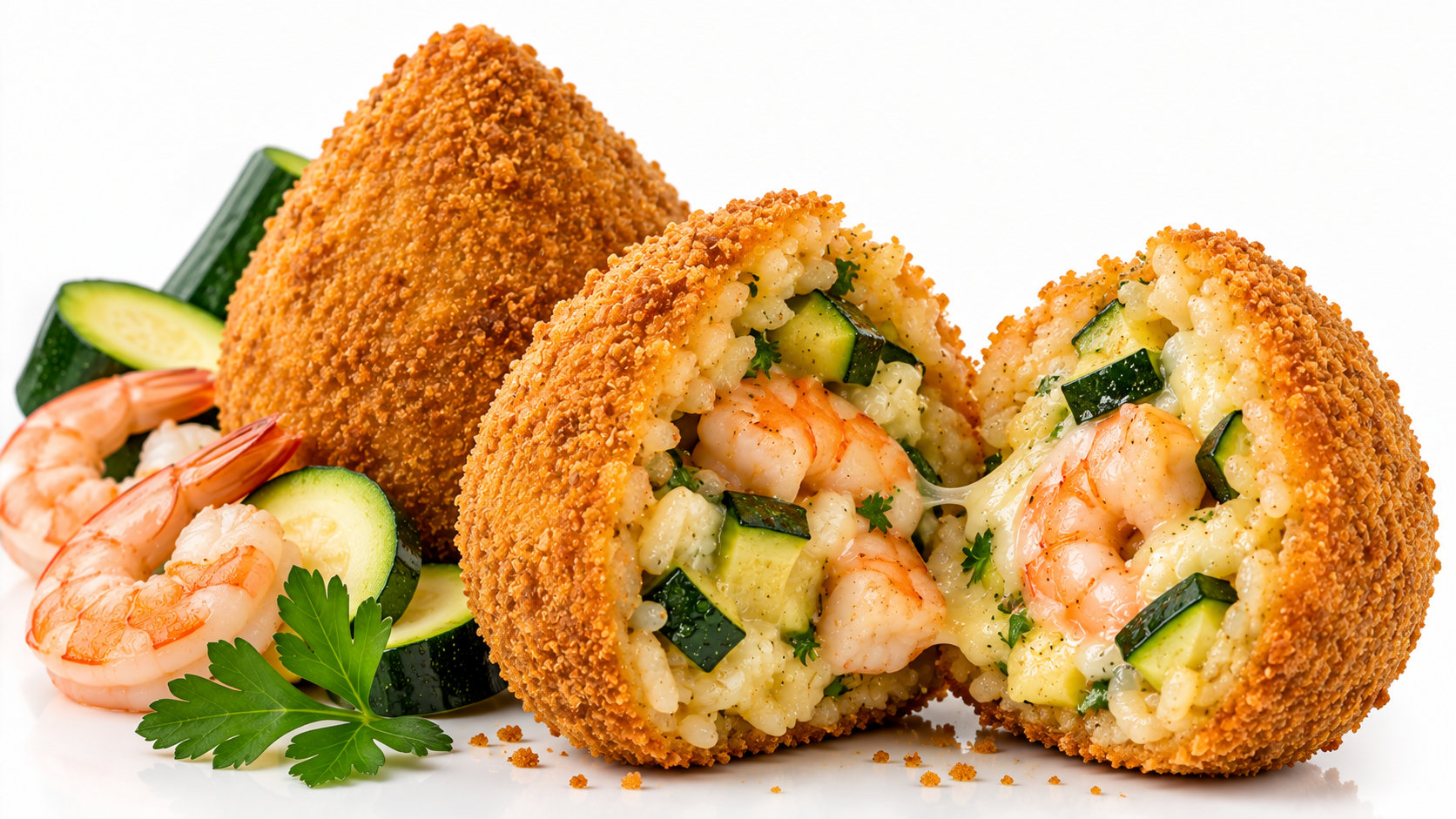 Arancina de Gambas y Calabacín